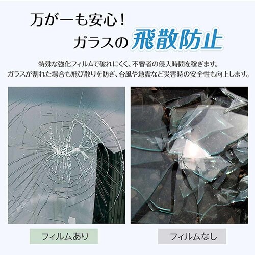 ガラスフィルム 防犯飛散防止(約)60×200cm in034-60-bk ブラック【プラザセレクト】_15