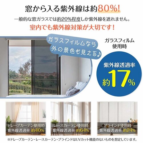 ガラスフィルム 防犯飛散防止(約)60×200cm in034-60-bk ブラック【プラザセレクト】_21