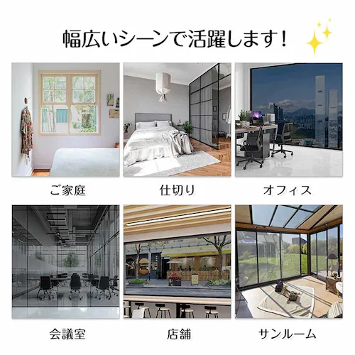 ガラスフィルム 防犯飛散防止(約)90×200cm in034-90-bk ブラック【プラザセレクト】_6