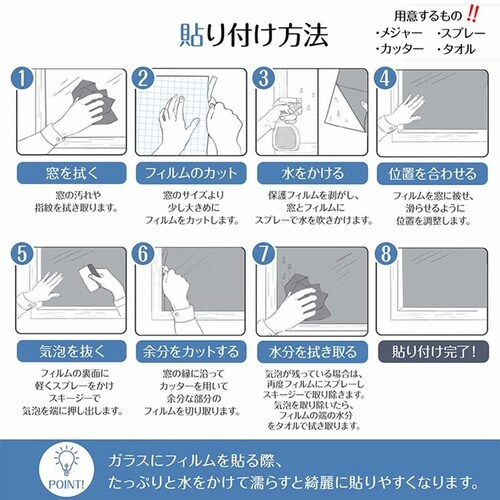 ガラスフィルム フロスト (約)45×200cm in035-45-a すりガラス調【プラザセレクト】_11