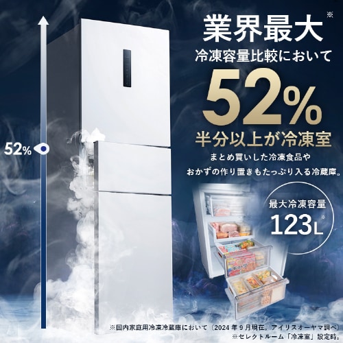 一都三県限定　配送設置無料　冷凍庫　1ドア　IRIS OHYAMA 2024年 IRIS OHYAMA 冷凍庫 家庭用 スリム 大容量 119L 小型 小型冷凍庫