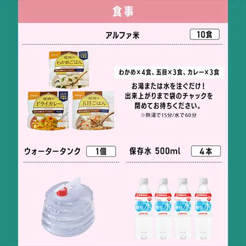 防災リュック 2人用 51点 食品付き 防災セット_6