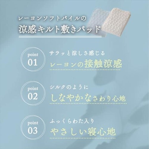 敷きパッド セミダブル レーヨン 接触涼感 CGRSP-12200 全6色_5