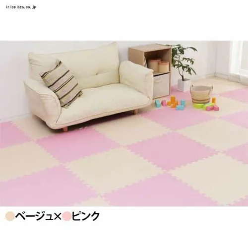 大判 カラージョイントマット【32枚セット】6畳分 ベージュ×パープル_15