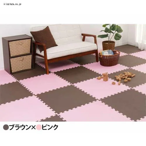 大判 カラージョイントマット【32枚セット】6畳分 ベージュ×パープル_18