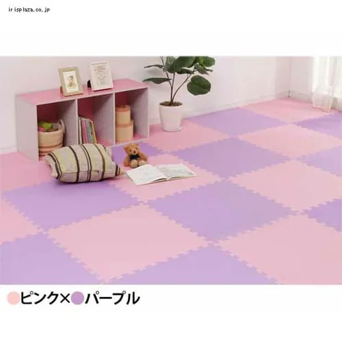 大判 カラージョイントマット【32枚セット】6畳分 ベージュ×パープル_22