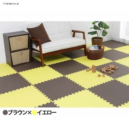 大判 カラージョイントマット【24枚セット】4.5畳分 ベージュ×イエロー_19