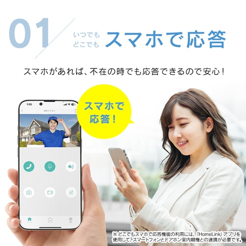 インターホン インターフォン 録画 自動録画 カメラ付き スマホ連動