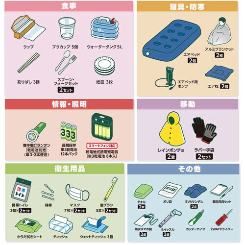 防災リュック 2人用 44点 防災セット 防災グッズ BS244 G288354