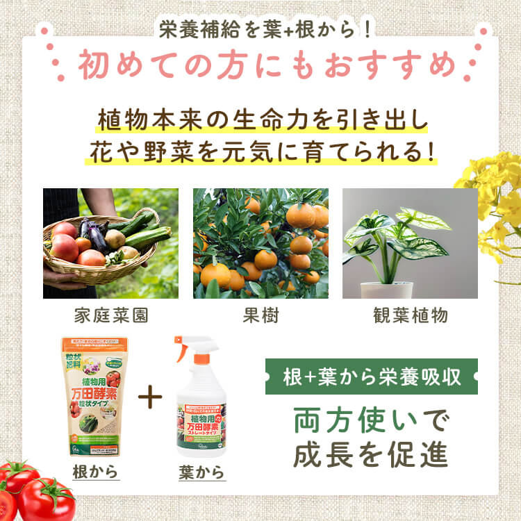 植物用万田酵素 粒タイプ＆スプレータイプセット 106669 │アイリス