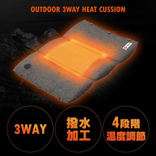 アウトドアヒートクッション HW-OC4-R ワインレッド G517542