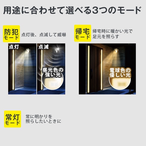 乾電池式LED防犯センサーライト パールホワイト LSL-B1SN-400 G522501│アイリスプラザ│アイリスオーヤマ公式通販サイト