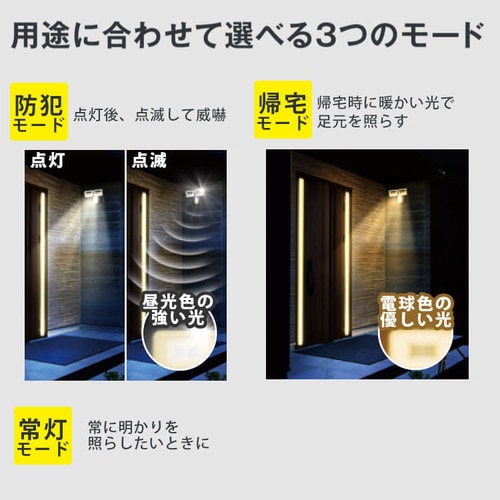 乾電池式LED防犯センサーライト パールホワイト LSL-B1TN-800 G522502│アイリスプラザ│アイリスオーヤマ公式通販サイト