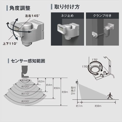 ソーラー式led防犯センサーライト パールホワイト Lsl Sbsn 400 G アイリスプラザ アイリスオーヤマ公式通販サイト