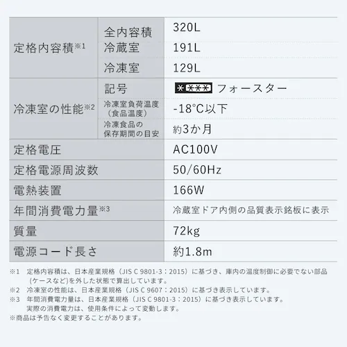 【設置無料】 冷蔵庫 320L 自動霜取り 大容量2段冷凍室129L 大凍量 製氷皿付き フレンチドア 幅63.5cm IRSN-32B-S シルバー【代引き不可】_15