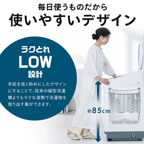 洗濯機 8kg OSH 4連タンク 洗剤自動投入 ガチ落ち極渦洗浄 省エネ 節水 ラクとれLOW設計 インバーター搭載 残り湯で洗濯 二人暮らし ファミリー向け TCW-80A01-W_12