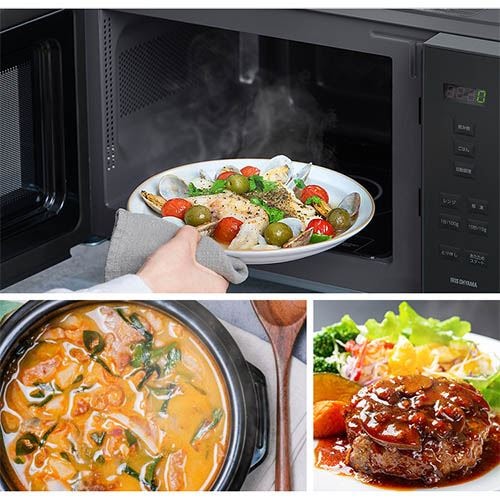 電子レンジ 18L フラットテーブル IMB-F187-H グレー H104718