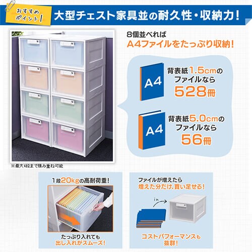 14%OFF】チェスト 収納ケース 鍵付き オフィス スタッキング 軽量 HG