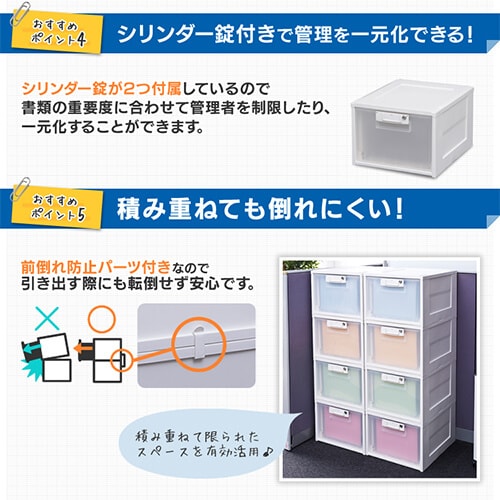 チェスト オフィス 収納ケース 鍵付き HG-301KA H227968