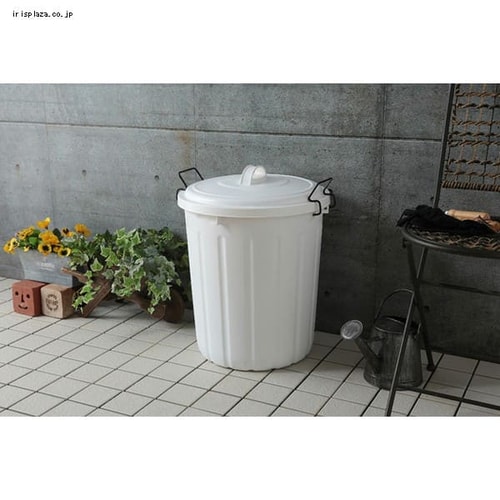 5個セット】 ゴミ箱 45L 丸型 ソフトペール PE-45L ホワイト