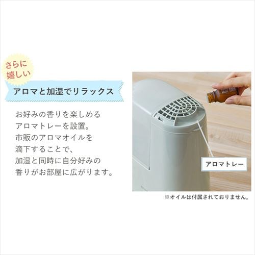 加湿器 スチーム式 木造4畳 / 洋室7畳 コンパクト タンク容量2.4L AHM