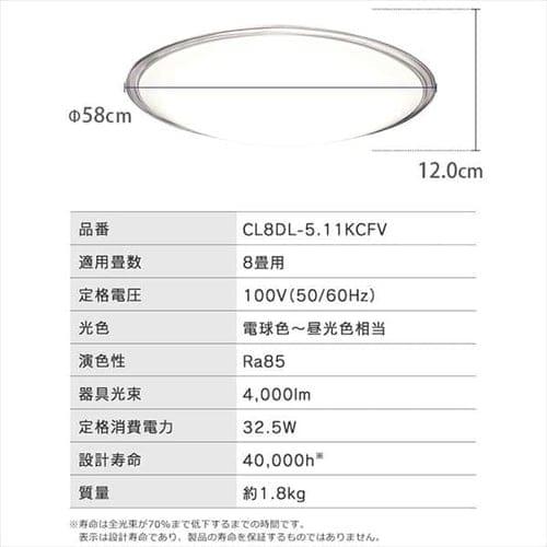 【新品未開封】LEDシーリングライト　8畳　音声操作　CL8DL-5.11CFV H282373.jpg