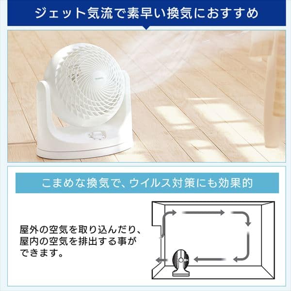 サーキュレーター 14畳 マカロン型 左右首振り PCF-MKM18-W ホワイト