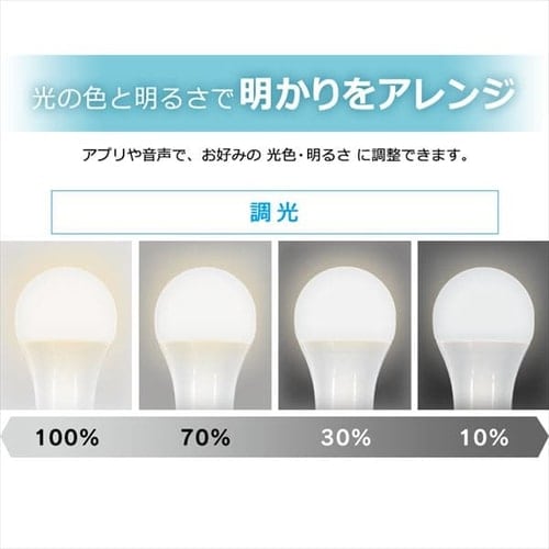 LED電球 E26 広配光 60形相当 RGBW調色 AIスピーカー LDA10F-G/D-86AITG+Google Nest Mini  H283456F│アイリスプラザ│アイリスオーヤマ公式通販サイト