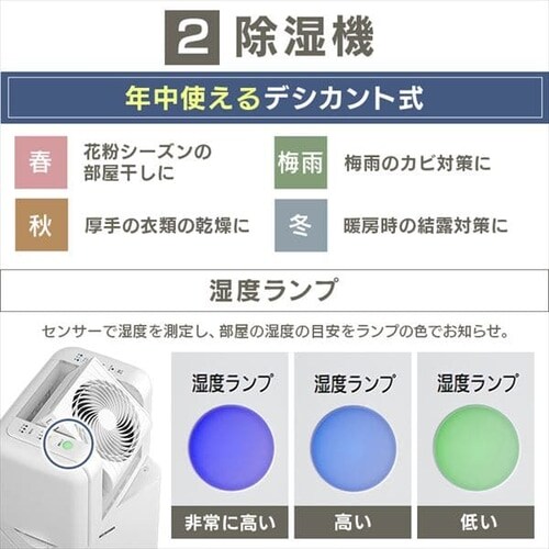 サーキュレーター衣類乾燥除湿機8L IJDC-K80 H284249F│アイリスプラザ 