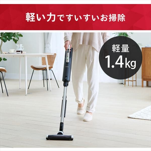 極細軽量スティッククリーナー モップ付き SBD-75-B ブラック