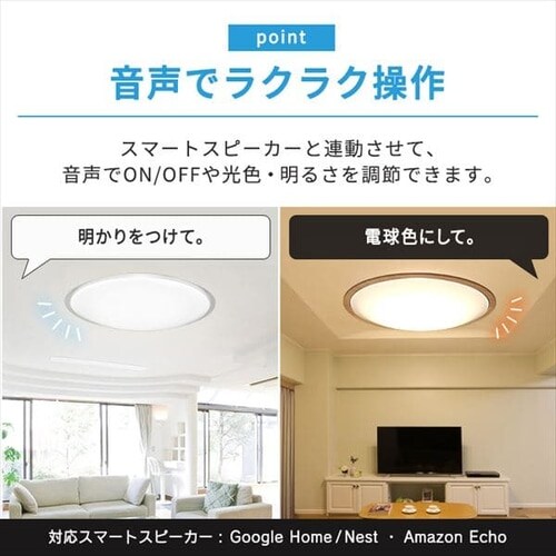 スマートスピーカー対応シーリング 12畳調色 クリアフレーム CEA