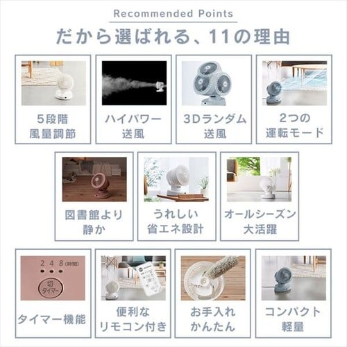 【訳あり】サーキュレーター 16畳 DCモーター PCF-BD15T 全3色_5