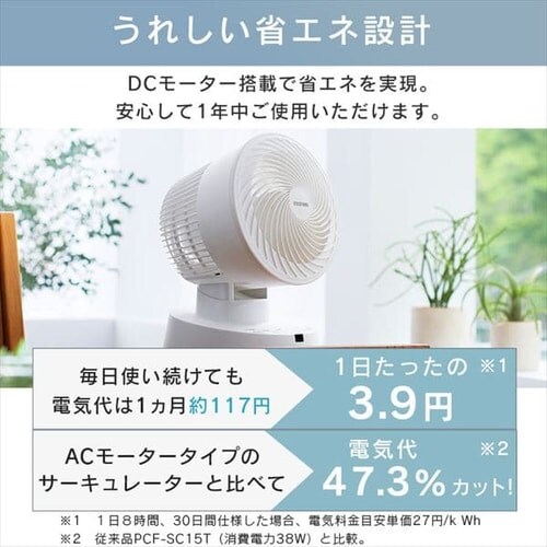 【訳あり】サーキュレーター 16畳 DCモーター PCF-BD15T 全3色_12