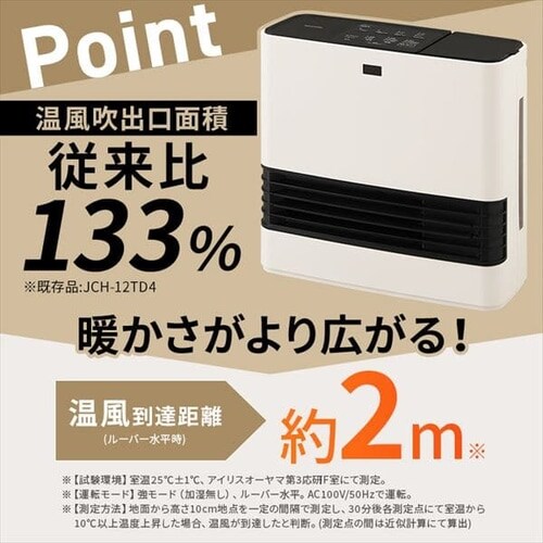 大風量加湿セラミックファンヒーター KJKC125D1-W ホワイト H288708F