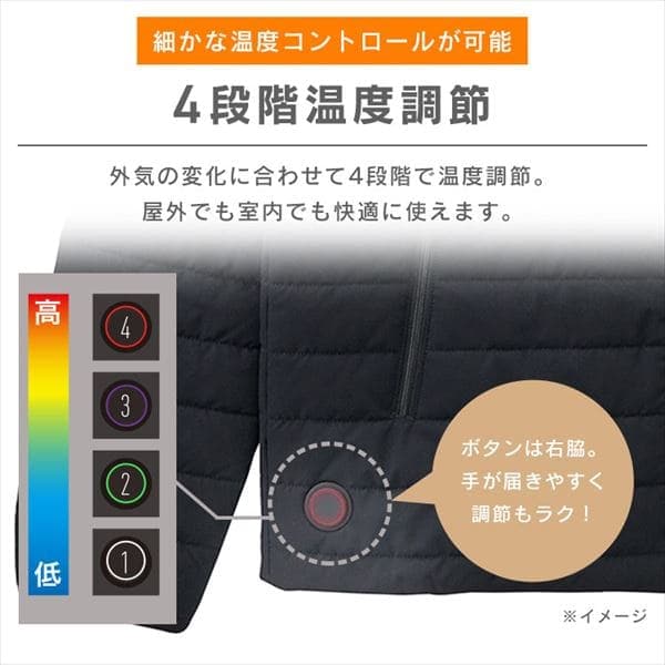 【送料別】IRISOHYAMA（アイリスオーヤマ）:FC21621-BKS Sサイズ ヒートジャケットセット Sサイズ 4967576570930 バッテリー付き】 ヒートジャケット Sサイズ FC21621-BKS