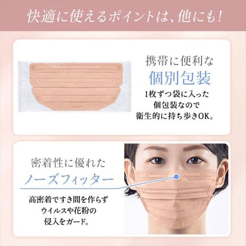 美マスク 小顔 3D 不織布フィルター カラーマスク メール便送料無料 399円 10枚入 使い捨て  持ち運びに便利 yrm-bt-10P-m