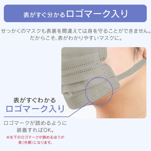カラーマスク ふつうサイズ 7枚入 ナノエアーマスク アッシュグレー
