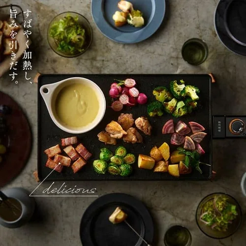 【レビュー投稿で500Pプレゼント】 ホットプレート 薄型 IHU-A10-B ブラック_6