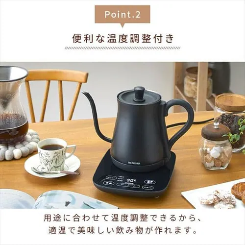 【豪麺 醤油らーめん5食入りセット】ドリップケトル 温度調節付 ブラック IKE-C600T-B_6