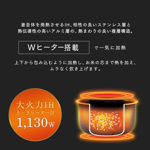 米屋の旨み 銘柄炊き IHジャー炊飯器 5.5合 RC-IH50-R レッド H514231 │アイリスプラザ│アイリスオーヤマ公式通販サイト