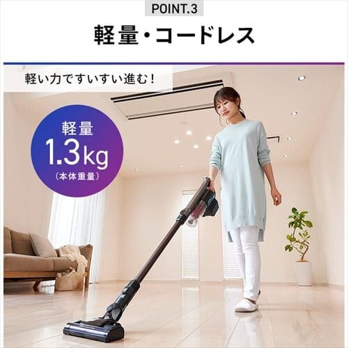充電式サイクロンスティッククリーナー SDC-141P-W(充電器なし)