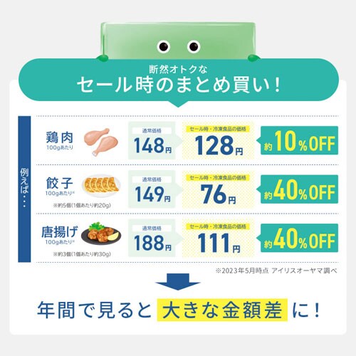 冷凍庫 142L 省エネ 自動霜取り IUSN-14A-W+床保護マット【代引き不可