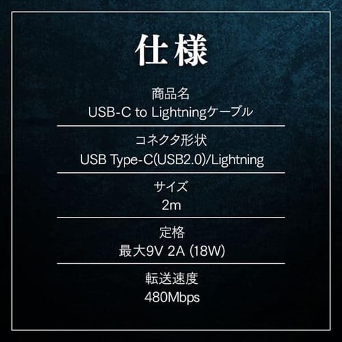 ϋvUSB-C to LightningP[u 2m ICCL-C20-B ubN_5
