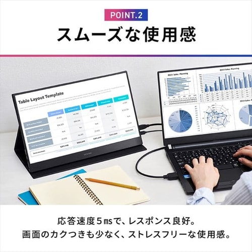 PC/タブレット PC周辺機器 ポータブルモニター ILD-A1616MS-B ブラック