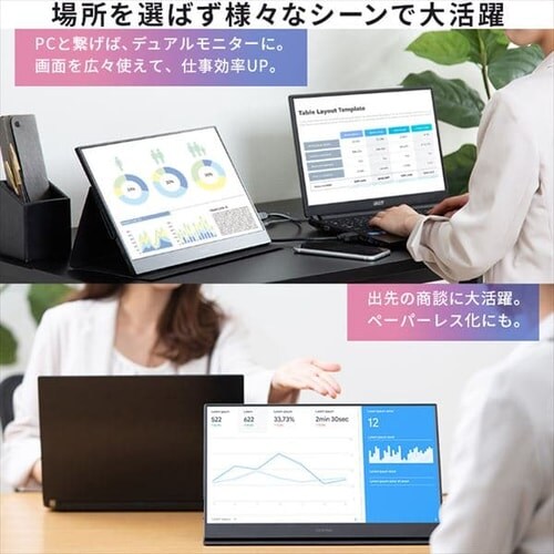 PC/タブレット PC周辺機器 ポータブルモニター ILD-A1616MS-B ブラック