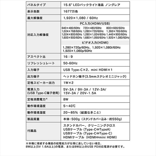 PC/タブレット PC周辺機器 ポータブルモニター ILD-A1616MS-B ブラック