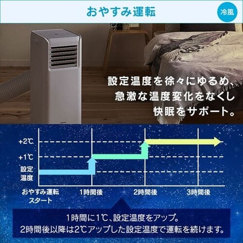 ポータブルクーラー冷専2.2kW IPA-2221G-W ホワイト 4.5畳