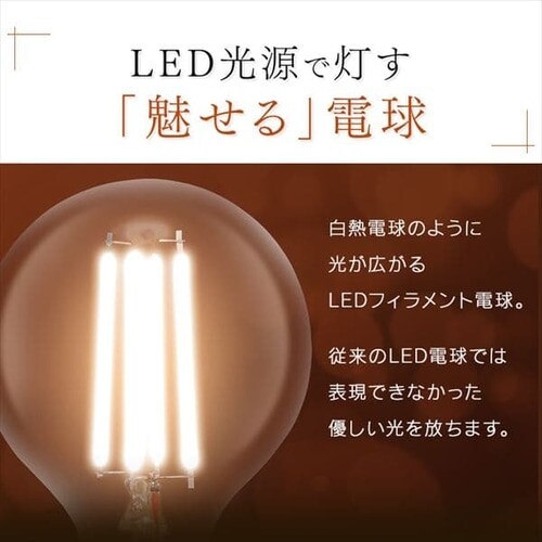 2個セット】LEDフィラメント電球 E17口金 全方向タイプ 40W形相当 昼