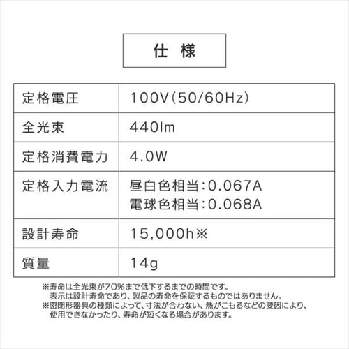 2個セット】LEDフィラメント電球 ミニクリプトン球 E17 40W相当 440lm 昼白色相当 LDA4N-G-E17-FC 1903065  │アイリスプラザ│アイリスオーヤマ公式通販サイト
