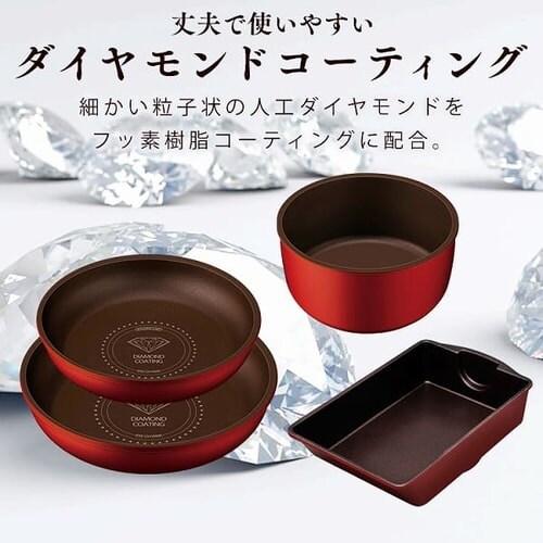 【IH対応】KITCHEN CHEF ダイヤモンドコートパン 12点セット H-IS-SE12【前払い不可】【代引き不可】【同梱不可】_6